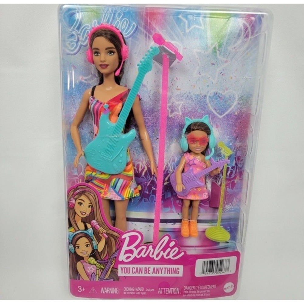 Barbie Doll & Chelsea Pop Star Sister Dolls Microphone Guitar Headphone 2022